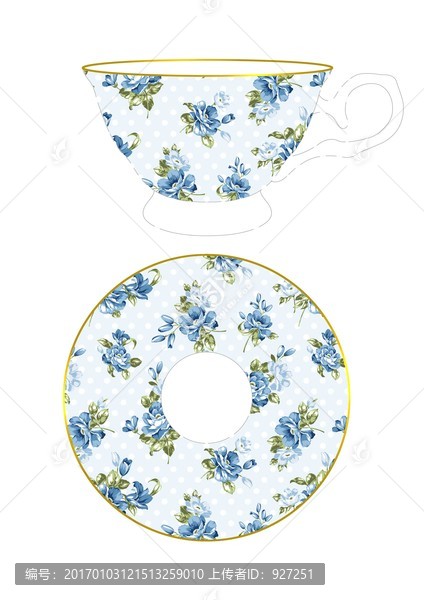 藍色花朵,陶瓷花面設計