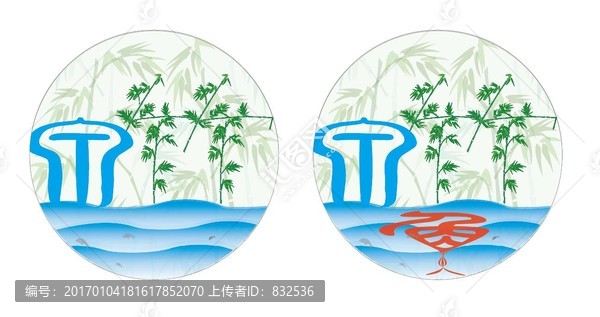 竹子,泉水魚塘
