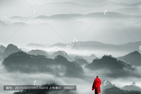 禅意水墨山