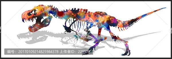 恐龍骨架抽象裝飾畫