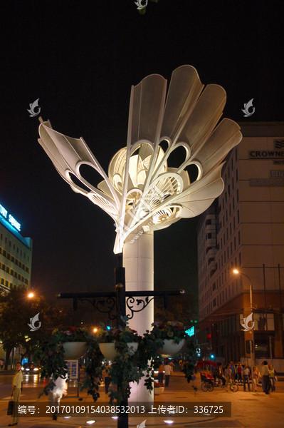 北京王府井大街,城市路灯夜景