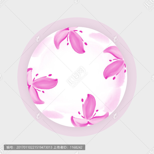 水墨花卉陶瓷花面設計