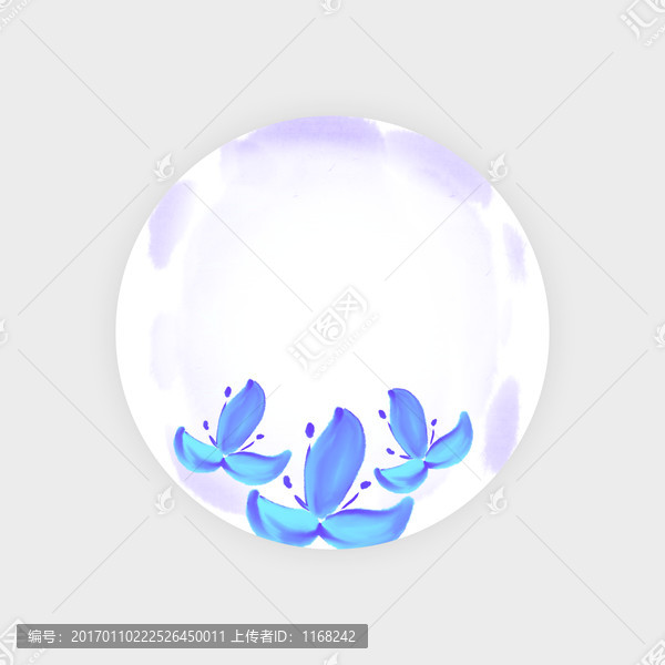 水墨花卉陶瓷花面設(shè)計