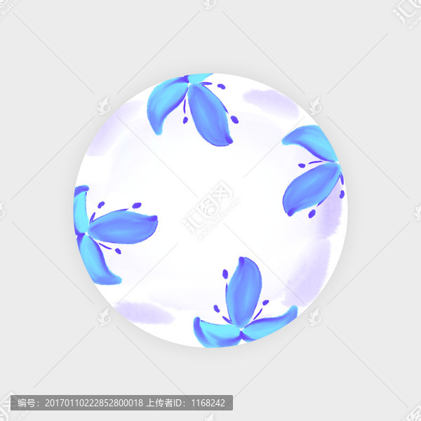 水墨花卉陶瓷花面設(shè)計