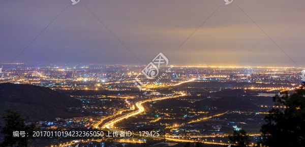 西山远眺北京城西城区夜景