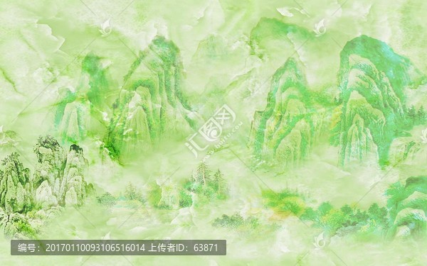 翡翠玉石山水風(fēng)景大理石紋背景