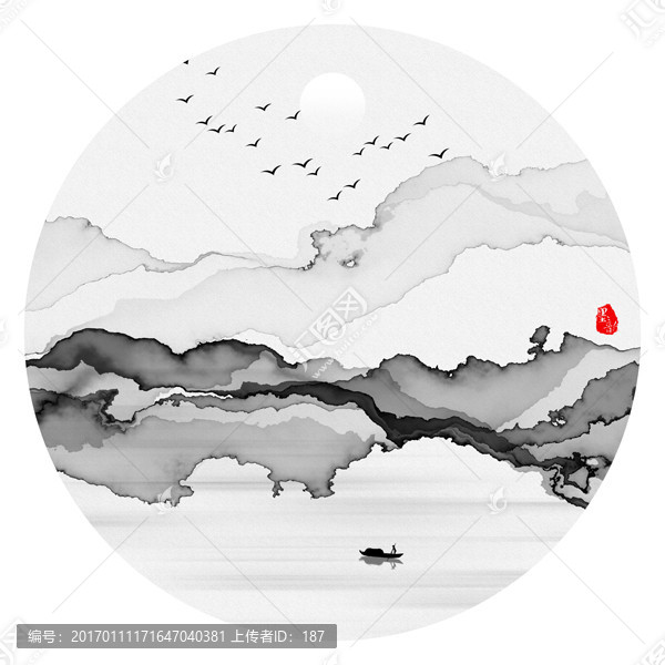 抽象意境水墨山水