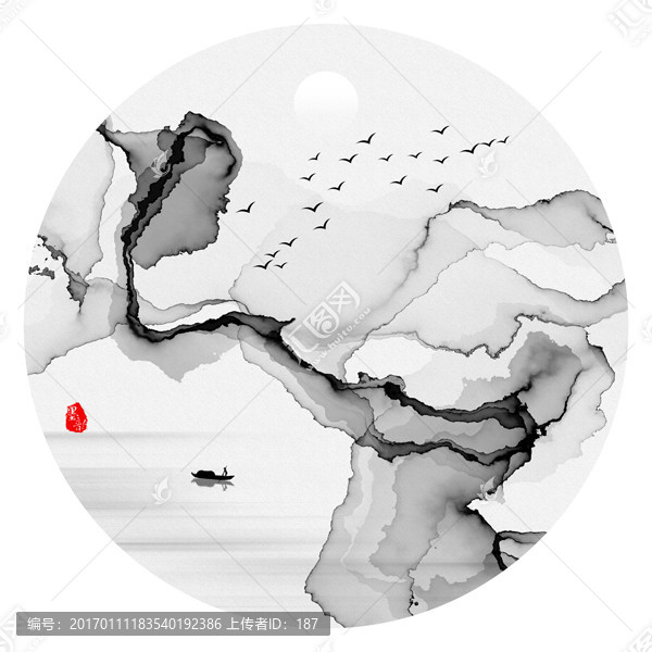 抽象水墨山水