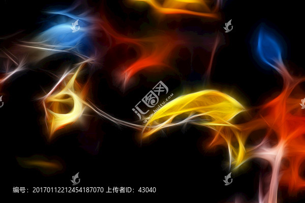 抽象線畫枝葉