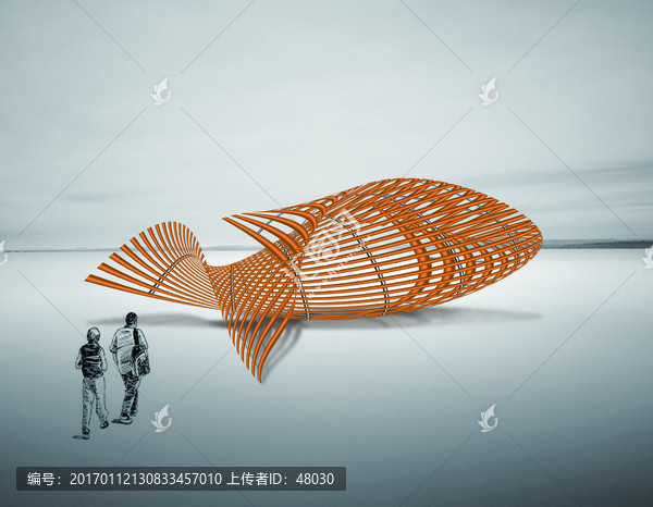 抽象魚(yú)雕塑