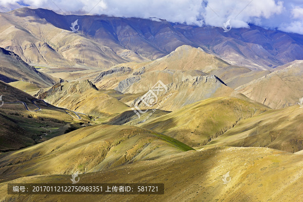 俯拍西藏,加乌拉山口