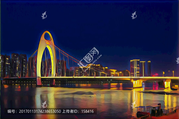 獵德大橋裝飾畫