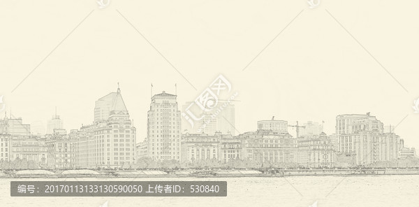 上海外灘線描