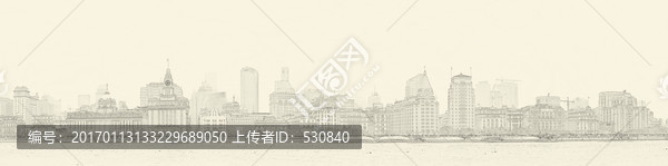 上海外灘線描