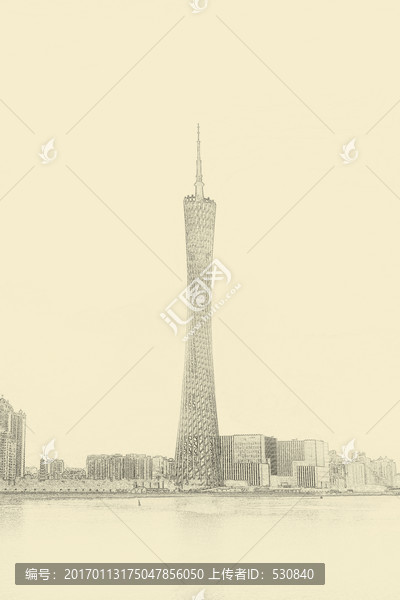 廣州城市線描,,合層
