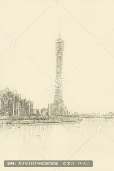 廣州城市線(xiàn)描,,合層