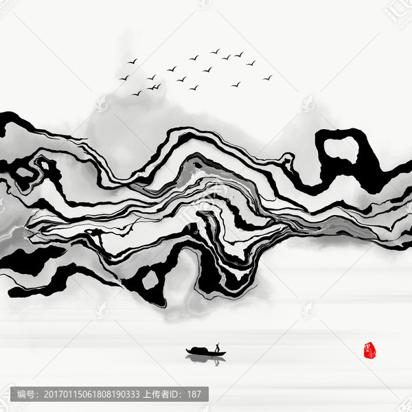 意境墨跡,水墨畫