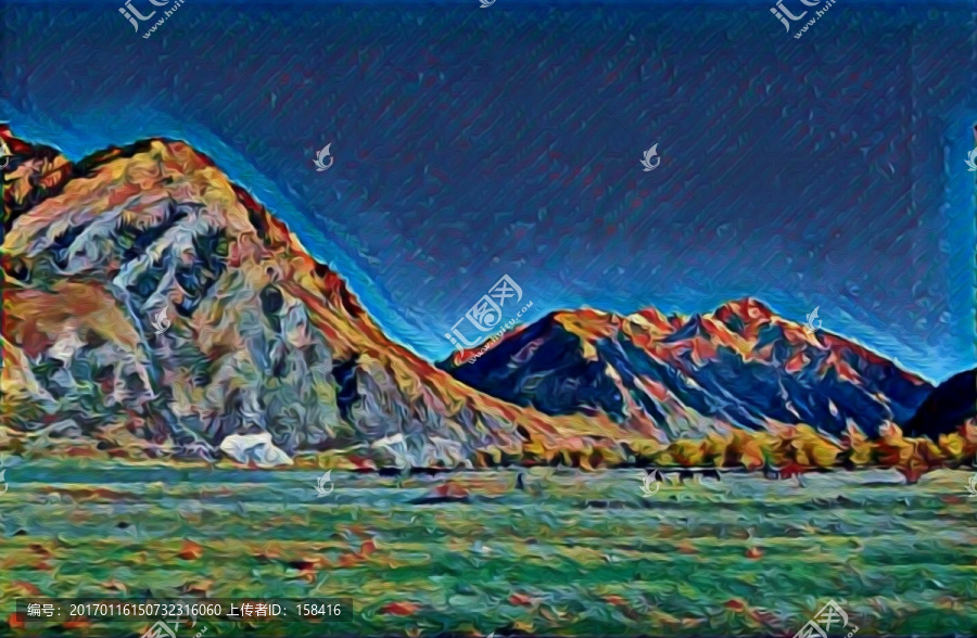 大山高山油畫風景