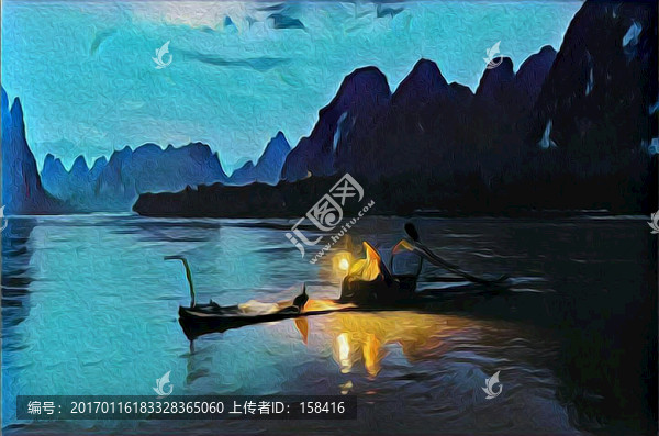 漓江風(fēng)景油畫裝飾畫
