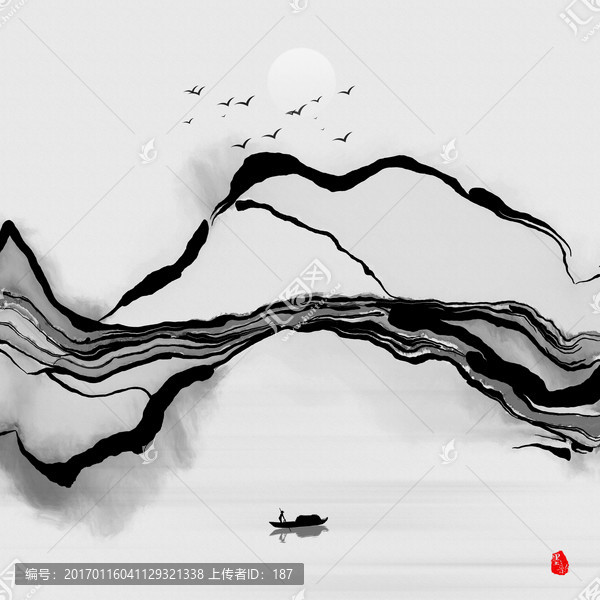 水墨畫,中式裝飾畫