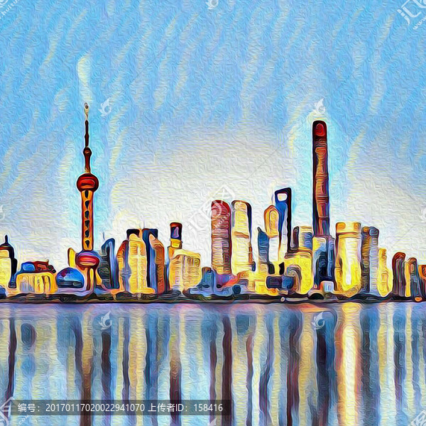 油畫裝飾畫上海陸家嘴
