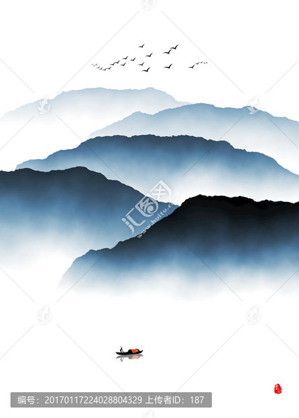 水墨山川,意境水墨畫