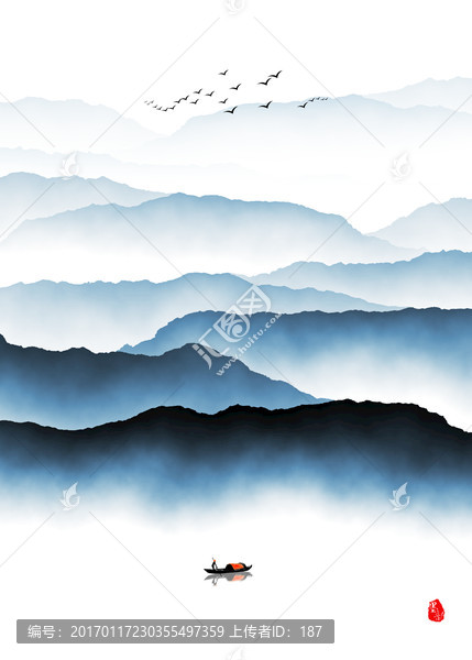 水墨山水,意境禪意
