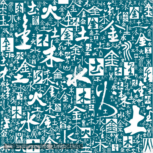 金木水火土五行文字底紋