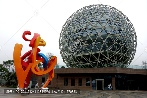 广场,雕塑,球形建筑