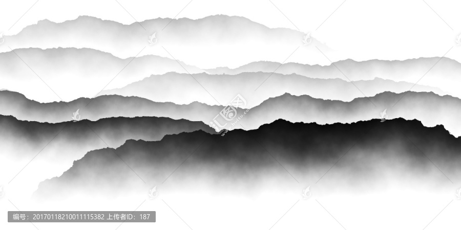 云霧山峰,新中式裝飾畫