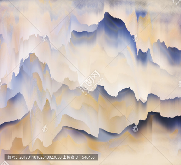簡(jiǎn)約山水,泰山風(fēng)云,合層