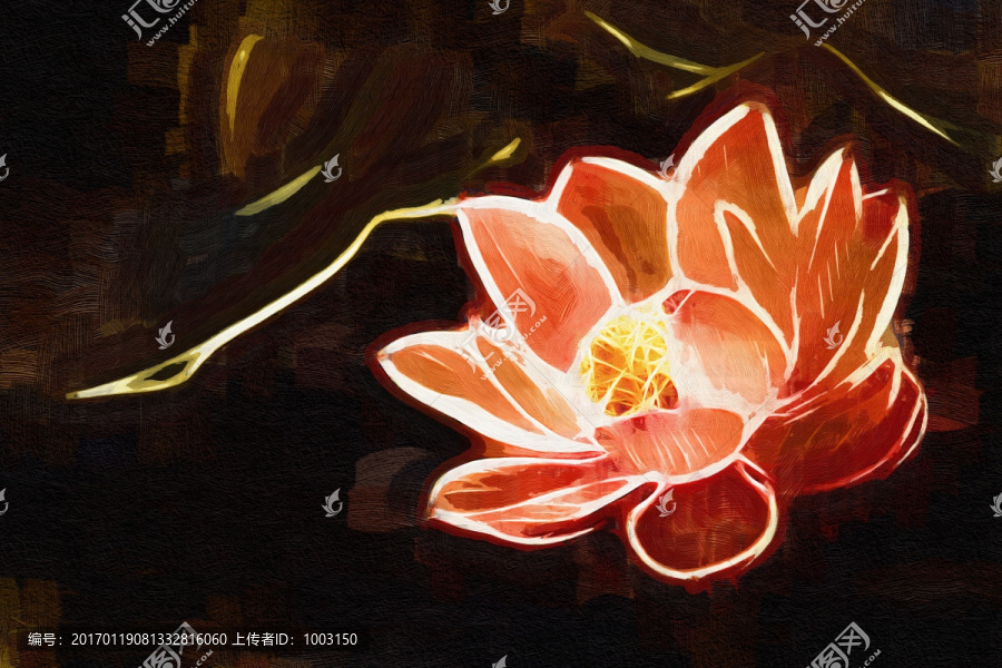 油畫(huà)荷花,無(wú)框畫(huà),裝飾畫(huà)