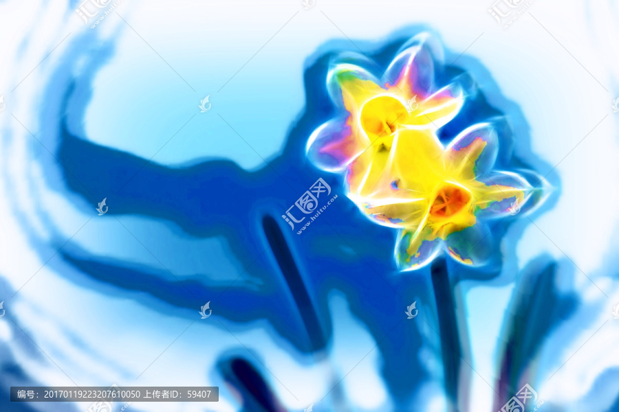 抽象畫,水仙裝飾畫