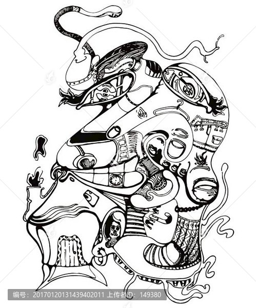 黑白創(chuàng)意插畫