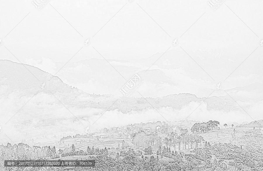 抽象畫高山云海,抽象畫