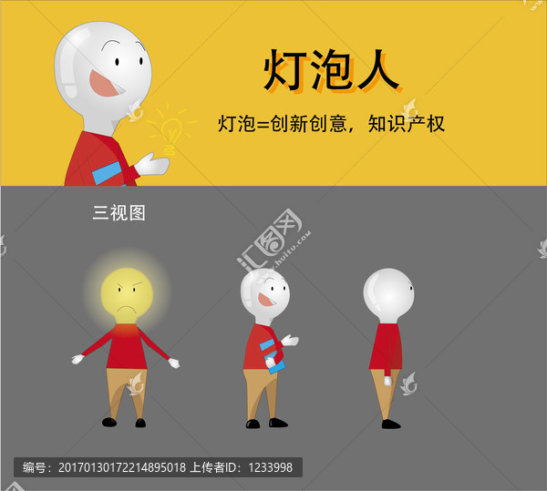 創(chuàng)意燈泡人卡通形象