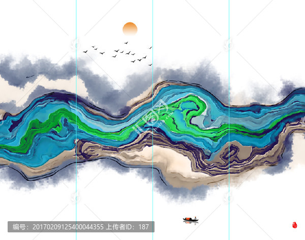 水墨画,意境山水,抽象禅意