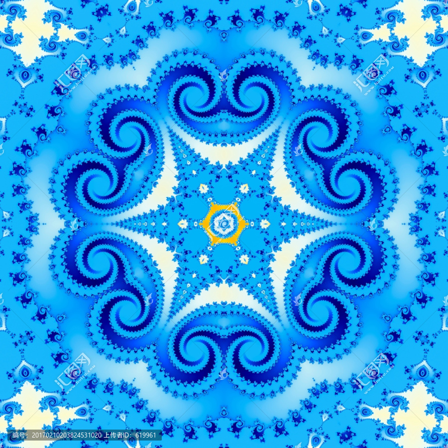 藍色背景花型圖案