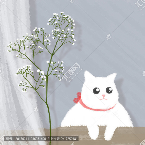 手繪插畫封面文具書簽psd分層
