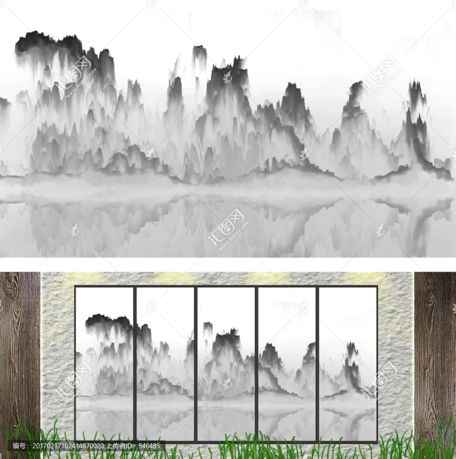 水墨山水,桂林山水,合層