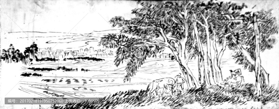 素描中國風(fēng)水墨畫