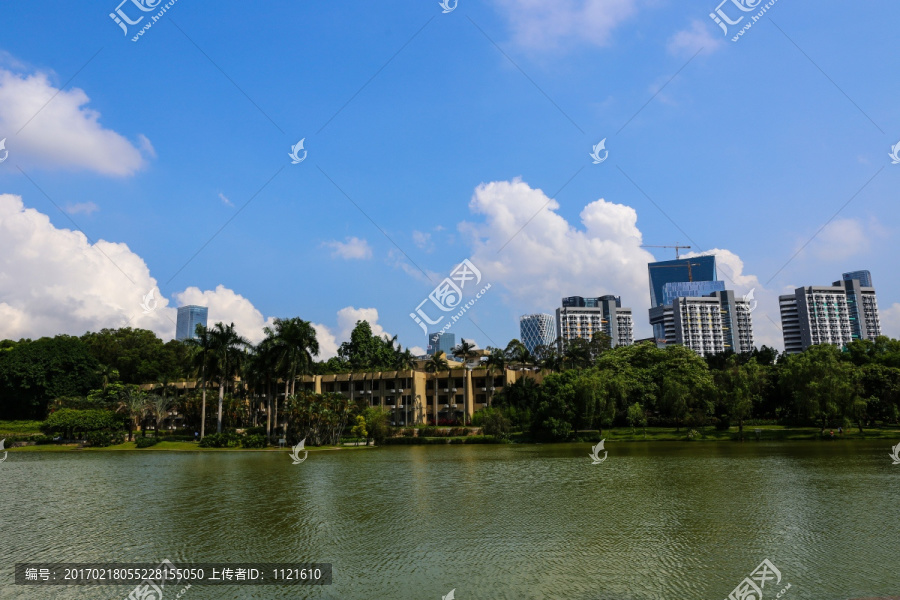 城市湖水风景