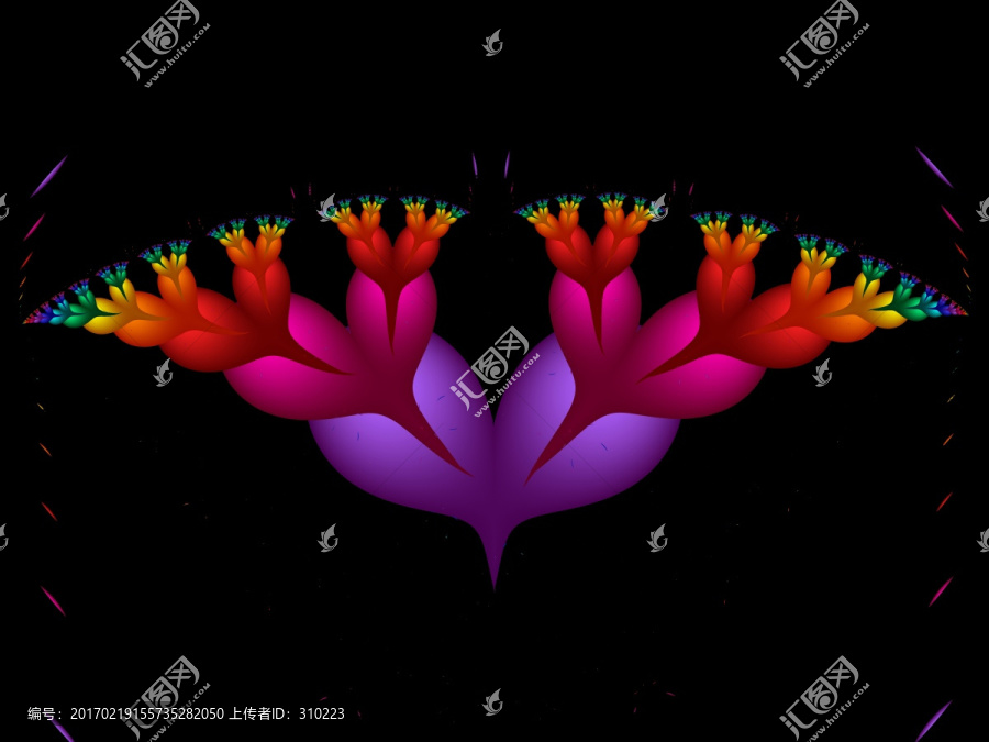 五彩抽象印花花紋