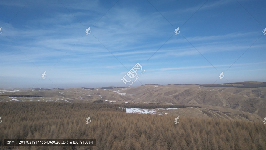 内蒙古山脉，大青山，冬天的山景