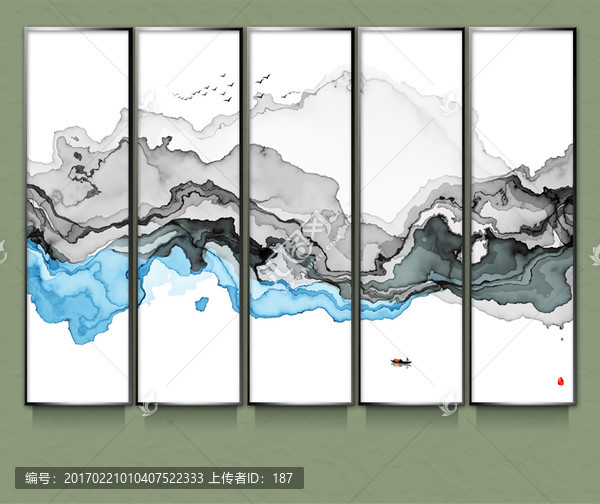 水墨畫(huà),抽象意境禪意裝飾畫(huà)