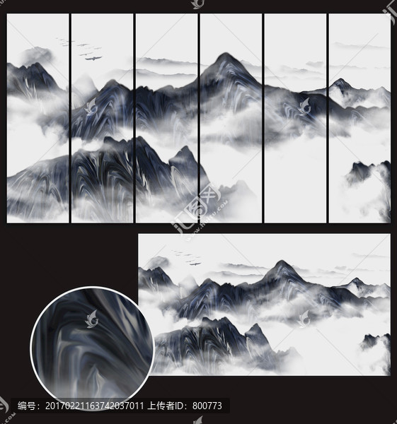 寫意水墨山水裝飾畫