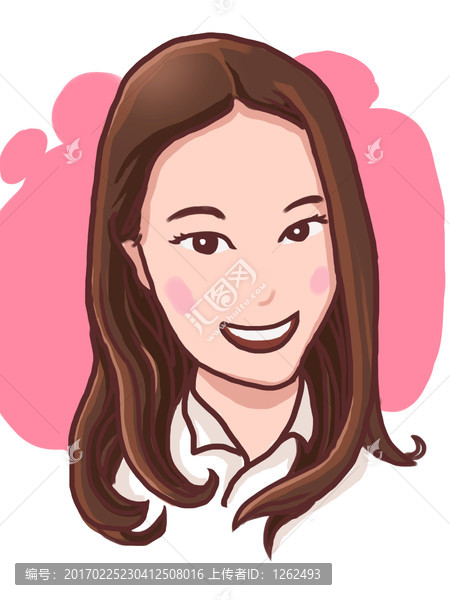 Q版卡通長發(fā)美女