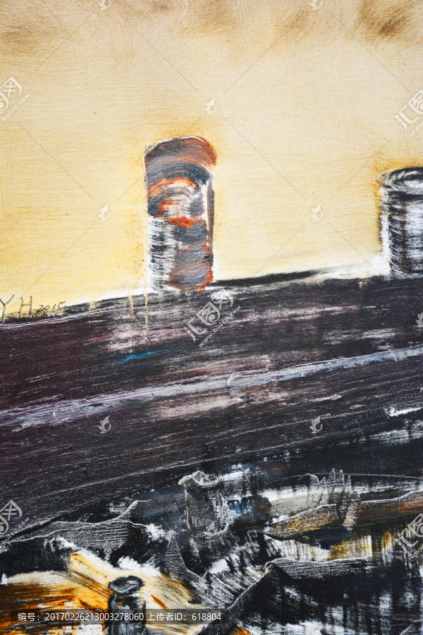 畫(huà)廊高清抽象油畫(huà),掃描圖片分層