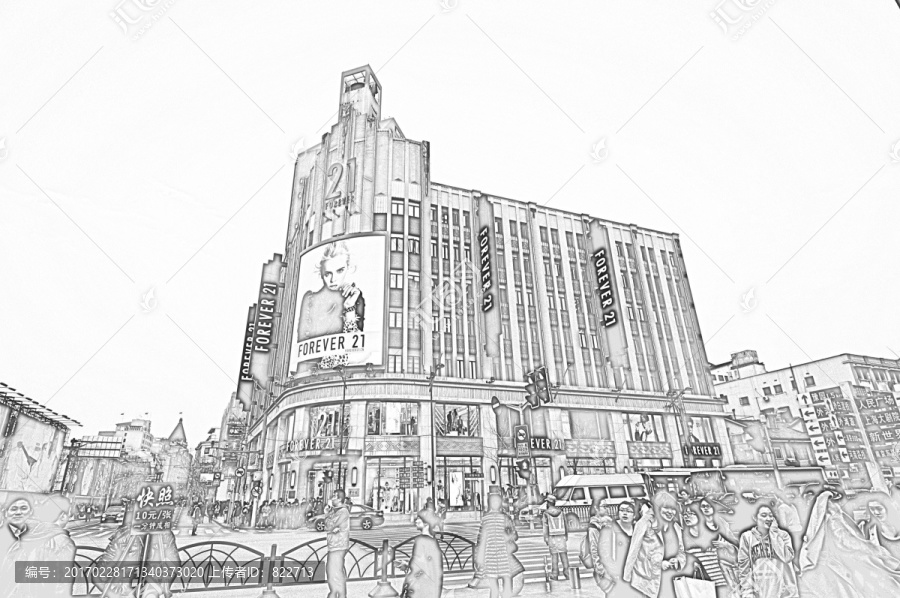 上海建筑線描