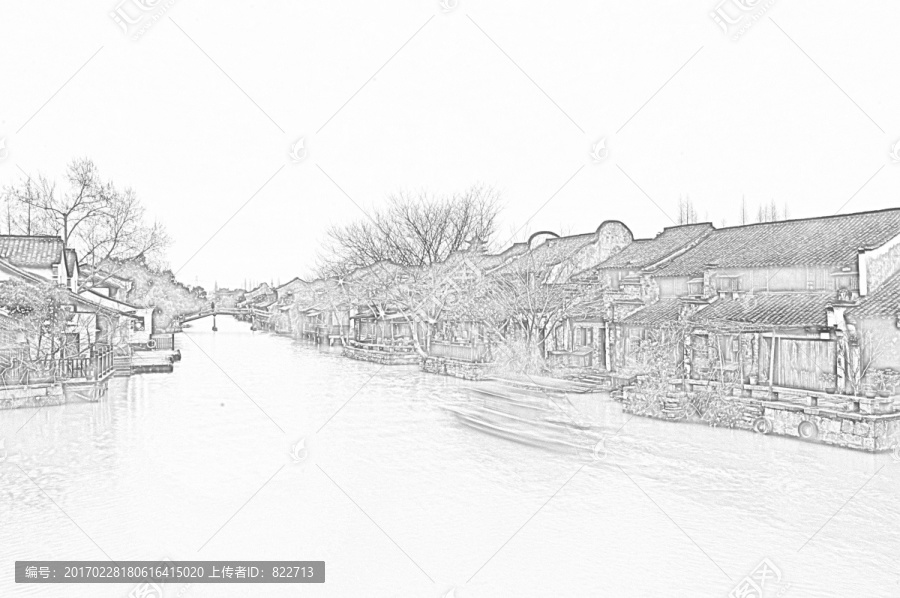 古鎮(zhèn)線描